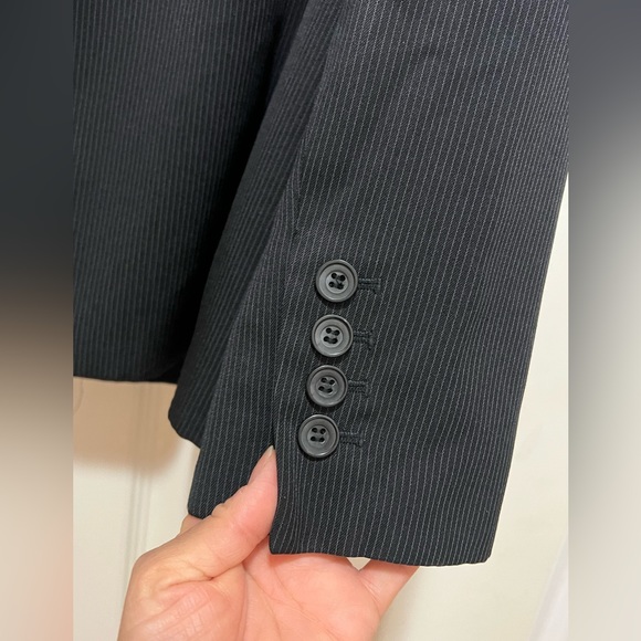 Jones NY suit blazer jacket 12 pinstripes black - Picture 8 of 9